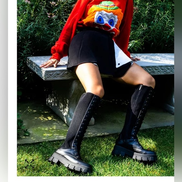 NWT Sam Edelman leather Combat Lace-Up Knee-High Boots - Picture 2 of 7